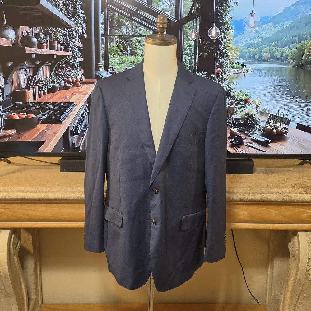 SUITSUPPLY 48R Mens Blue Blazer Jacket Sport Coat 2 Button Dual Vented Wool 58EU